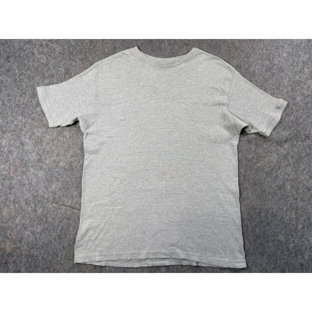 Ferruche‎ Mens Ribbed Knit T-Shirt Heather Gray Short Sleeve Crew Neck XL